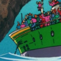 Capsule #22. A large cargo ship from Dragon Ball Z Movie 9.