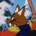 A canine gang member; he wields a stick. He crashes into a billboard.