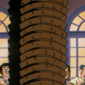 A "Satan Kawara" ("tile") capsule containing roofing tiles for Mister Satan to smash in Dragon Ball Z Movie 9, similar to Satan's capsule in Dragon Ball Chapter 396. This one expands with the tiles pre-stacked.