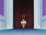 Dai Kaiō leads the martial artists to a door deep within his palace.
