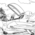 A two-seater airplane seen in Chapter 518.