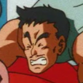 An unknown fighter knocked out of bounds by Trunks