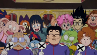 Lunch, Oolong, Pilaf, Shuu, and Mai (as well as Pink and Cobalt Blue from the Pink manga/anime) appear as spectators as well.