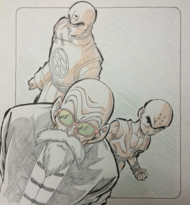 Muten Rōshi, Kuririn, and Tenshinhan; 10 December 2017.[7]