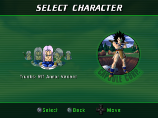 Future Trunks with the "RIT Armor Variant" character model option in Dragon Ball Z: Sagas